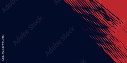 Red halftone dots blue color pattern gradient grunge texture background. Dot pop art comic sport style vector illustration