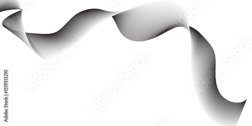 Generate an abstract design featuring thin, wavy black lines on a clean white background. The lines should flow smoothly and organically, creating a sense of movement and subtle texture,