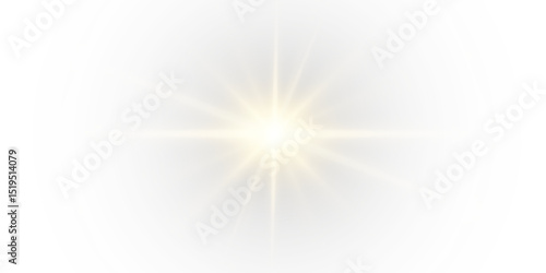 Png shine gold star. light with sparkle effect. Glowing yellow light, magic star sparks.
