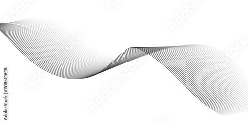 Generate an abstract design featuring thin, wavy black lines on a clean white background. The lines should flow smoothly and organically, creating a sense of movement and subtle texture,