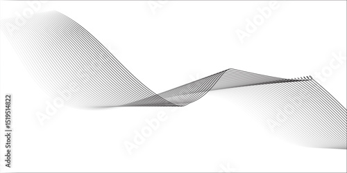 Generate an abstract design featuring thin, wavy black lines on a clean white background. The lines should flow smoothly and organically, creating a sense of movement and subtle texture,