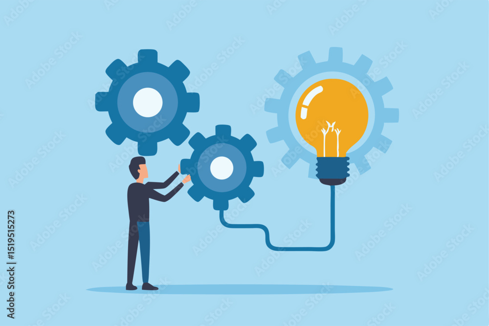 Businessman Conceptualizing Innovative Solutions with Gears – Teamwork & Tech Engineering
Businessman Conceptualizing Innovative Solutions with Gears – Teamwork & Tech Engineering