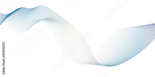  image of a flowing wave or ribbon on a clean white background. The wave should exhibit a subtle gradient, starting with cool blues and purples on the right, 