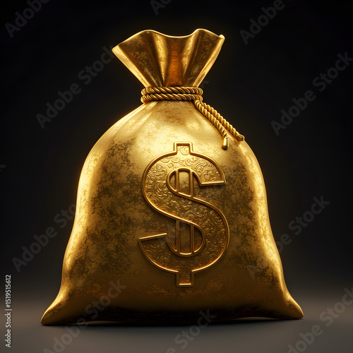 Golden Money Bag: Wealth, Prosperity, and Financial Success Symbol