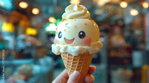 Cute cartoon ice cream cone