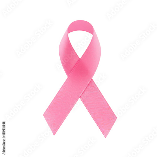 Pink ribbon awareness symbol isolated on transparent background