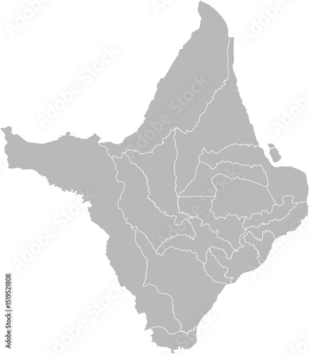 Amapa, Brazil – administrative vector map with municipality boundaries (Web Mercator projection, PPT-compatible & fully editable)