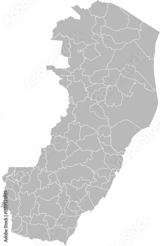 Espirito Santo, Brazil – administrative vector map with municipality boundaries (Web Mercator projection, PPT-compatible & fully editable)
