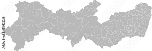 Pernambuco, Brazil – administrative vector map with municipality boundaries (Web Mercator projection, PPT-compatible & fully editable)