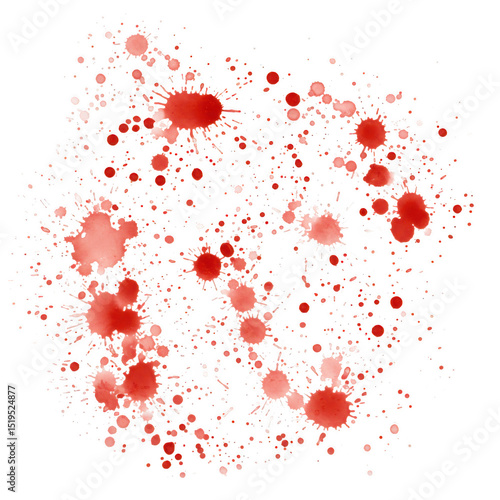 Red blood splatter background vector illustration graphic design on transparent background