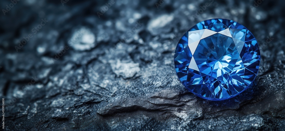 Stunning blue diamond resting on textured dark surface with intricate details Stunning blue diamond resting on textured dark surface with intricate details