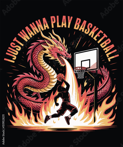 Basketball Dragon Graphic Design