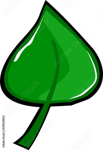  Zielony liść – wektorowa ilustracja przyrody