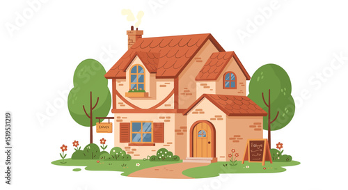 Cute cartoon house illustration