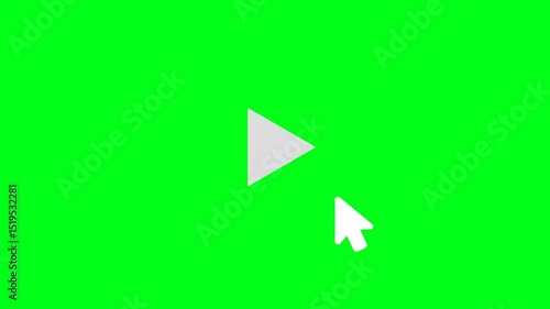 Pause button click animation with hand cursor on green screen. Perfect for app demo, UI/UX video, media control interface, and touchscreen interaction. Easy to key and edit.
