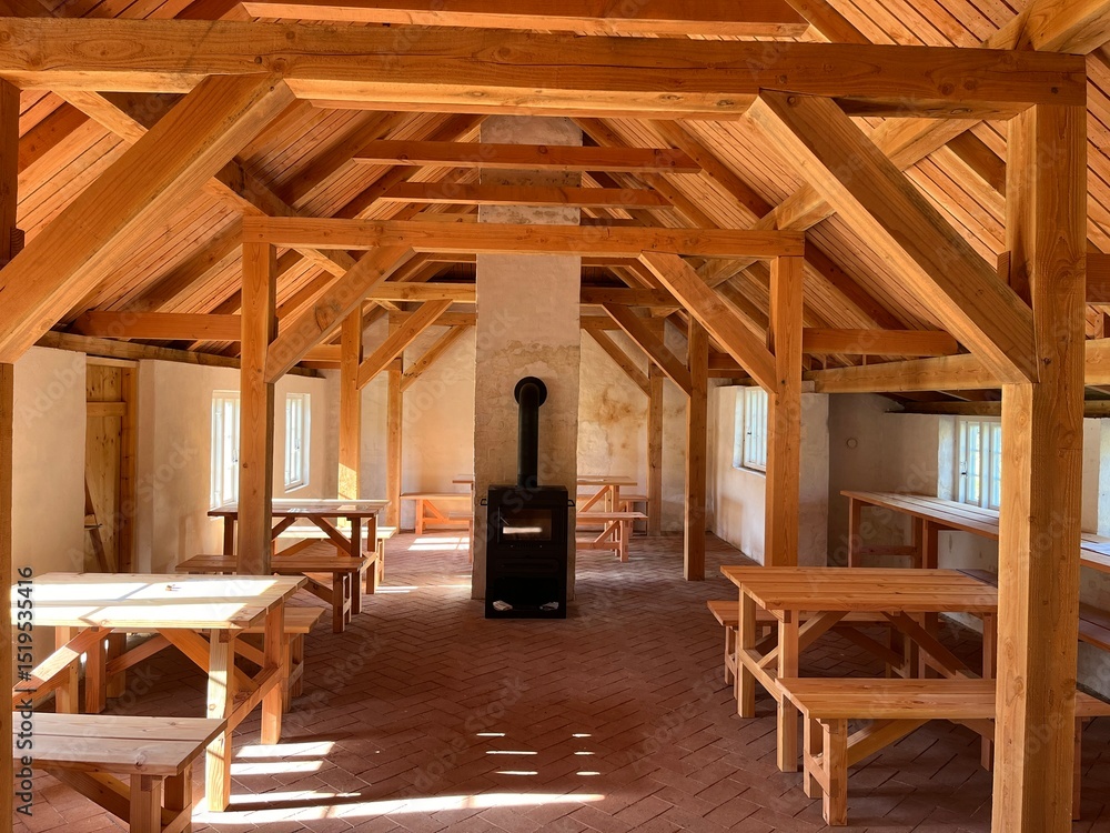 Fototapeta premium interior of a wooden house