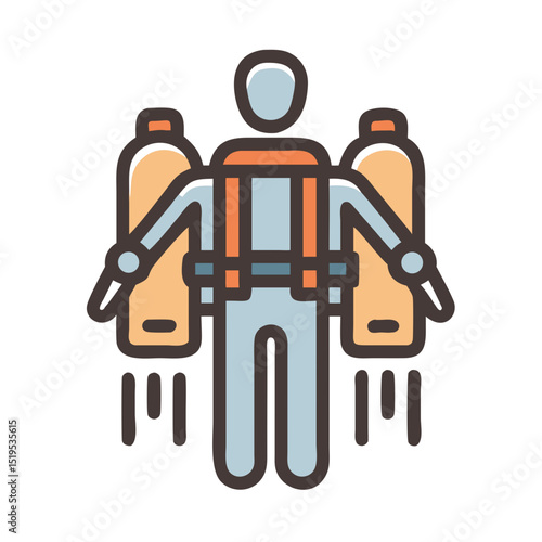 Professional jetpack icon design element transparent background