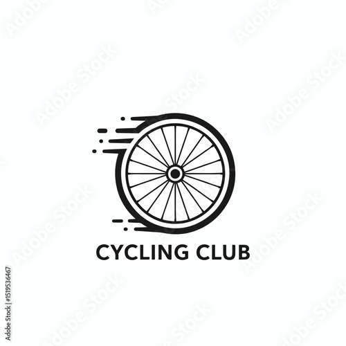 Cycling Club Logo – Fast Bike Wheel Icon for Bicycle Group or Sports Team Branding