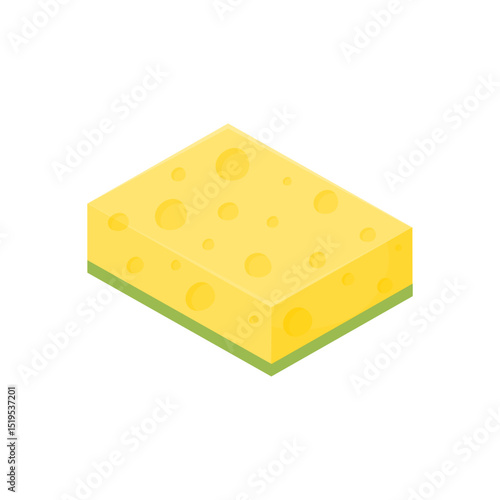 Yellow dishwashing sponge. Washing dishes at home. Tools for daily cleaning of the house.
