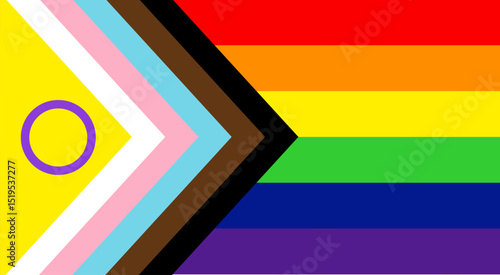 New inclusive and progressive intersex pride flag 2025 minimalist
