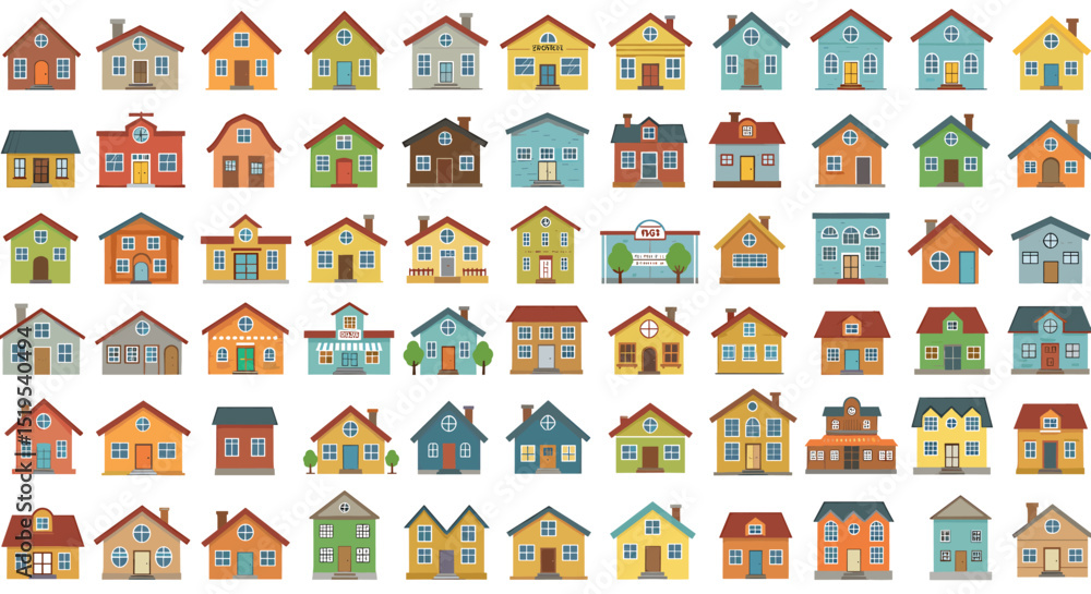 Fototapeta premium Colorful flat design houses