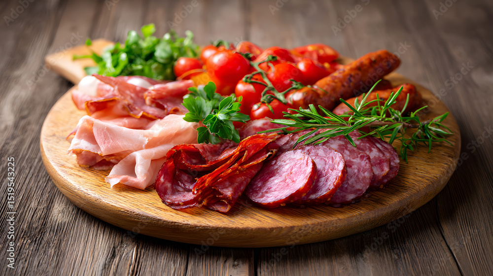 Close-Up of Charcuterie Board with Meats Close-Up of Charcuterie Board with Meats