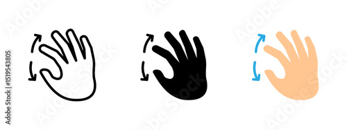 Zoom icon. Two-finger pinch gesture. Screen enlargement or zoom-in action vector illustration. Touch interfaces for mobile devices symbol. Touchscreen control sign. Digital interaction pictogram.