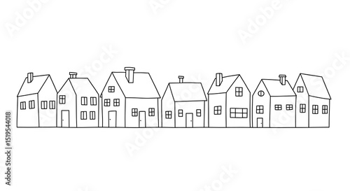 Simple row of houses illustration