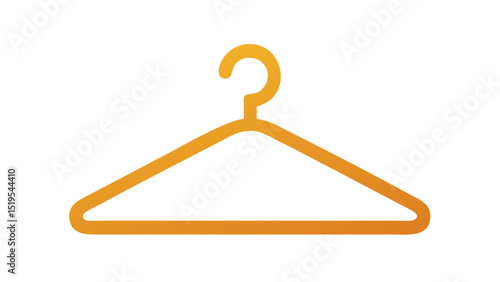 Bright orange clothes hanger resting on a white background, perfect for organizing garments in a closet or laundry