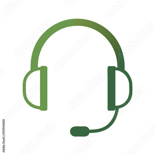 Graphic design of a headset illustrating communication technology and virtual interactions in modern workplaces
