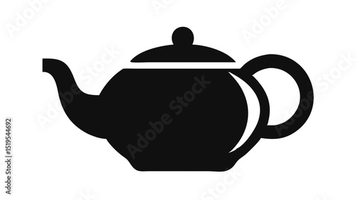 Teapot silhouette design featuring smooth curves and a classic spout captured against a plain background