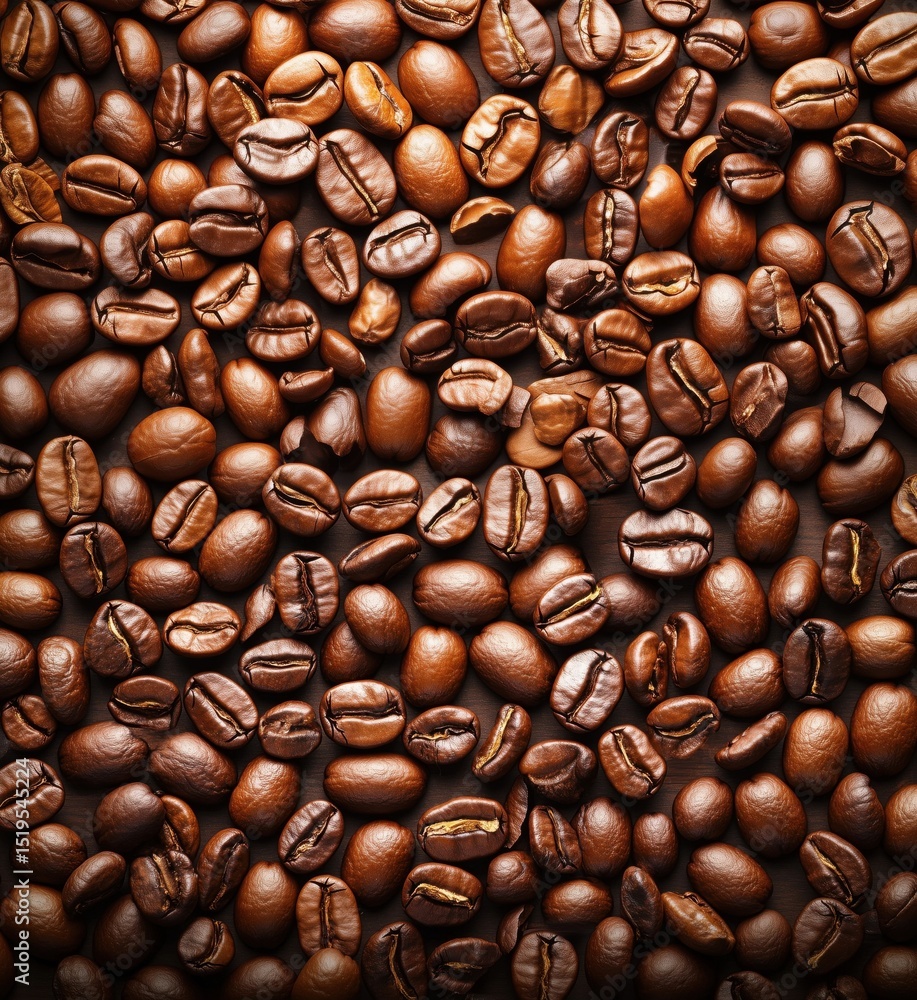Obraz premium Coffee beans assortment showcasing various roasts and textures on wooden background