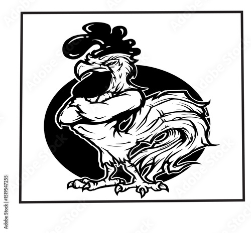 Angry Rooster Boxer Mascot T-Shirt Illustration