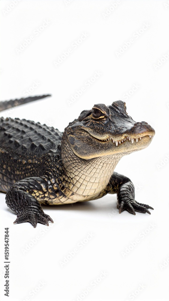 Fototapeta premium crocodile on white background