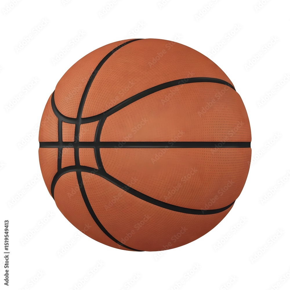 Fototapeta premium Basketball orange sphere black lines dimpled texture