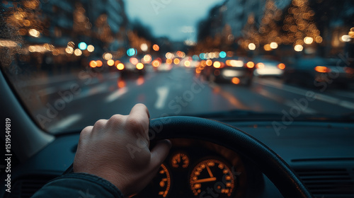Wallpaper Mural A person is driving a car and is looking at the road Torontodigital.ca
