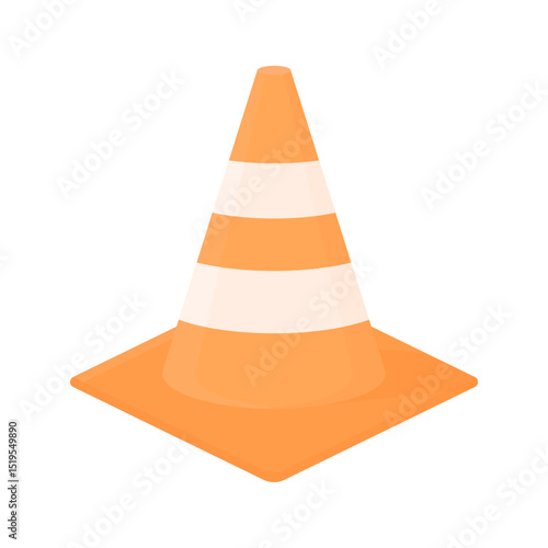 Orange cone. Warning road fence. A sign that attracts attention on the road.