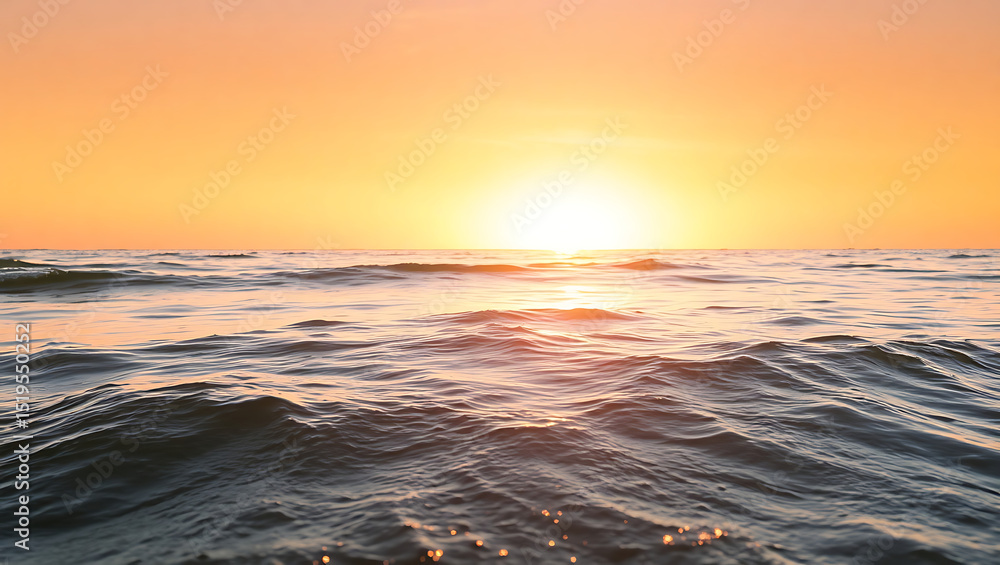 Fototapeta premium sunset on the beach, sea, sun, HD and 4K image