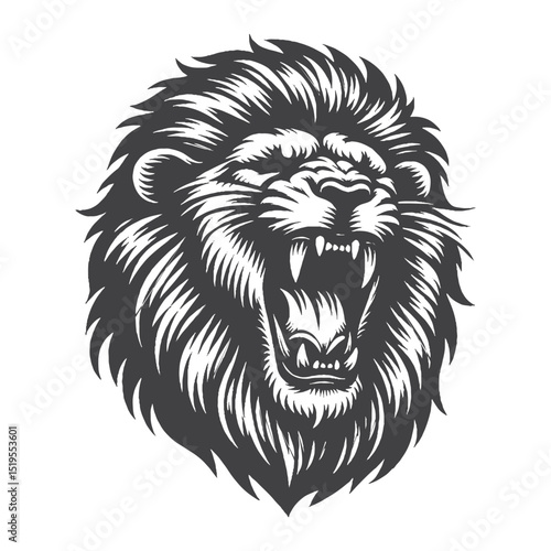 Vintage Hand-Drawn African Lion Yawning Lazily Illustration – Wild Animal Engraved Style Vector for T-Shirts, Posters, Stickers, and Relaxed Safari-Themed Apparel