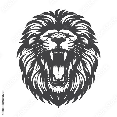 Vintage Hand-Drawn African Lion Yawning Lazily Illustration – Wild Animal Engraved Style Vector for T-Shirts, Posters, Stickers, and Relaxed Safari-Themed Apparel