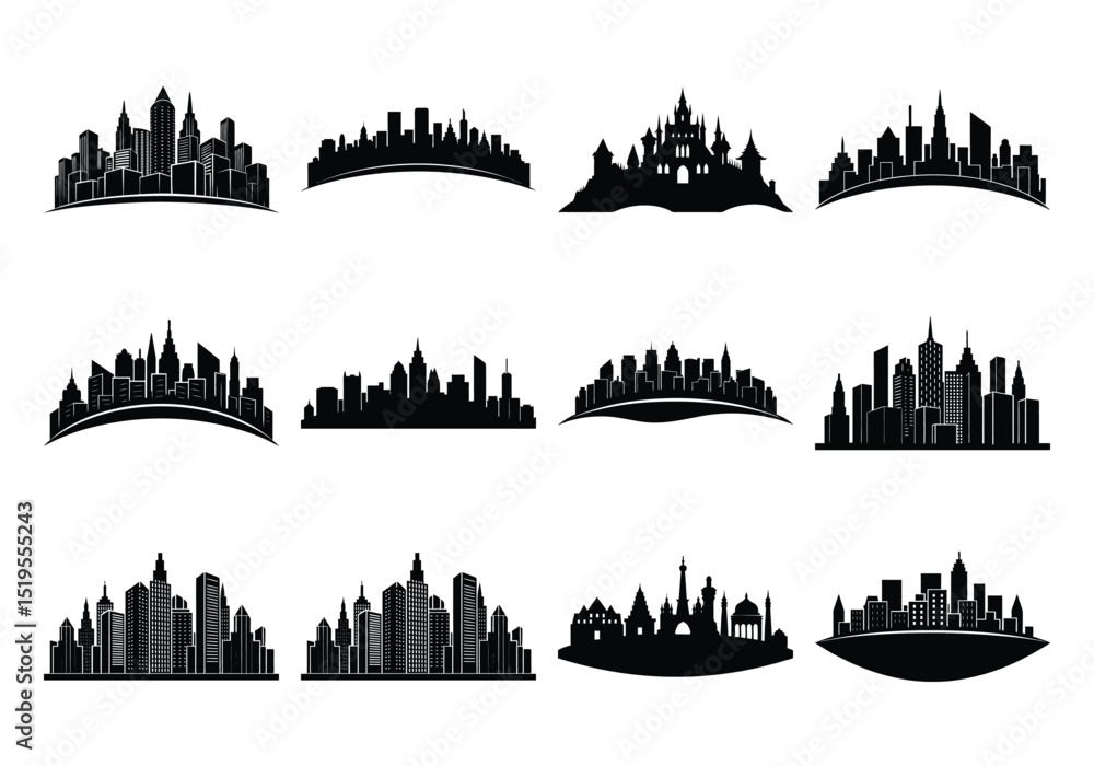 Fototapeta premium Skyline silhouette on white background