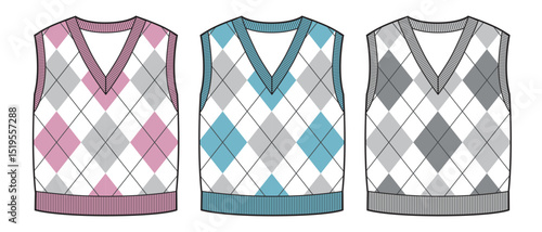 Baby knit vest with diamond pattern