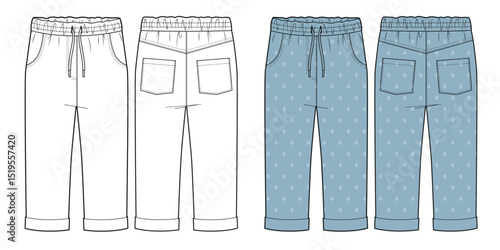 Boys elastic waist drawstring jeans pants