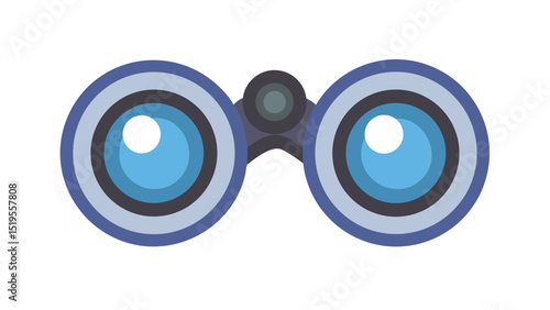 Blue and gray binoculars with bright lenses for outdoor viewing and nature exploration in a vibrant landscape