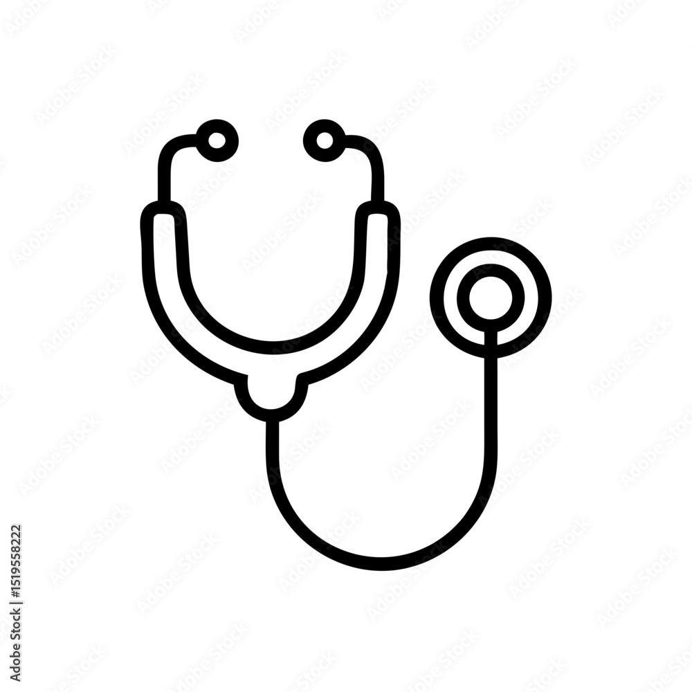 Medical stethoscope displayed in a minimalist design for healthcare and educational purposes Medical stethoscope displayed in a minimalist design for healthcare and educational purposes