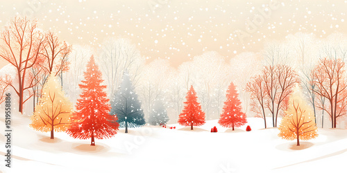 christmas, gift, box, present, holiday, ribbon, bow, celebration, decoration, birthday, xmas, card, winter, vector, illustration, design, surprise, snow, year, red, new, tree, package, snowflake, pape