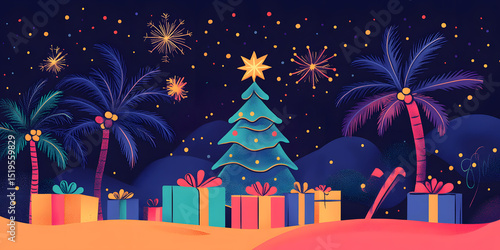 christmas, gift, box, present, holiday, ribbon, bow, celebration, decoration, birthday, xmas, card, winter, vector, illustration, design, surprise, snow, year, red, new, tree, package, snowflake, pape