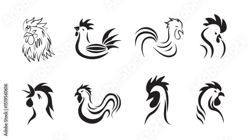 Bundled Chicken Vector Collections Icons for Design Resources