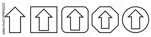 Up arrow vector icon set. scroll illustration sign collection. Direction symbol or logo. Arrow set of web icons in line style.