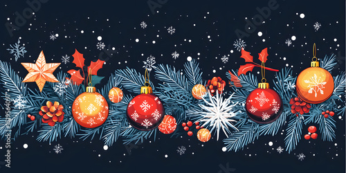 christmas, santa, holiday, winter, snow, tree, gift, xmas, vector, cartoon, snowman, claus, illustration, decoration, santa claus, card, new, celebration, new year, year, season, hat, present, design,